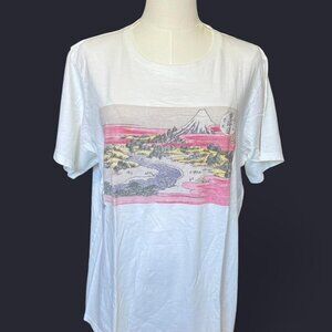 uniqlo white graphic tee with traditional japanese art design